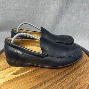 Mephisto Cool Air Men's Size 10 Black Leather Slip On Loafers Comfort Casual